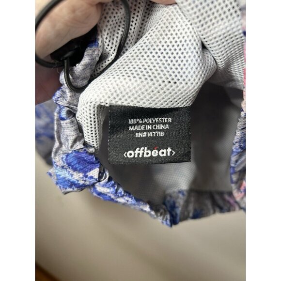 Offbeat Half-Zip Pixelated Floral Windbreaker Rain Jacket Kangaroo Pocket Small - Picture 4 of 9